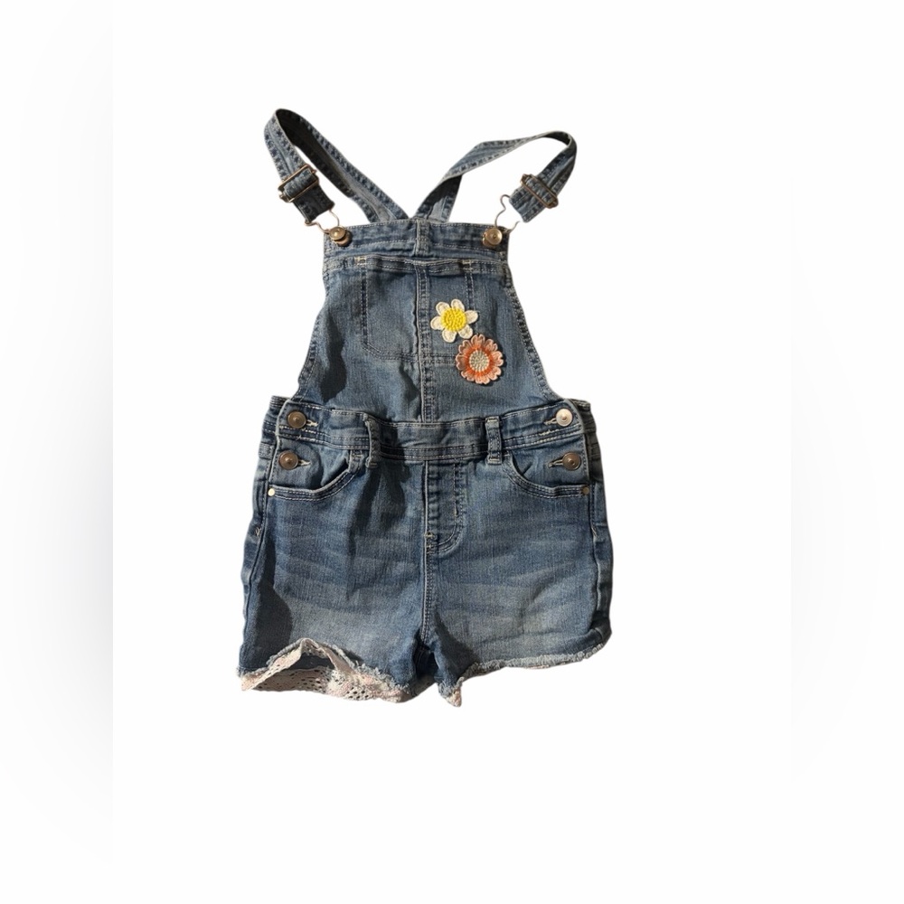 Wonder Nation Girls 5T Adjustable Straps Overalls Jean Shorts Outfits